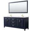 Custom image for Dark Blue with Brushed Gold Trim / White Quartz / 70