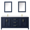 Custom image for Dark Blue with Brushed Gold Trim / White Quartz / Medicine Cabinets