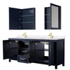 Custom image for Dark Blue with Brushed Gold Trim / White Quartz / Medicine Cabinets