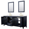 Custom image for Dark Blue with Brushed Gold Trim / White Quartz / 24