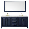 Custom image for Dark Blue with Brushed Gold Trim / White Quartz / 70