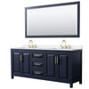 Custom image for Dark Blue with Brushed Gold Trim / White Quartz / 70