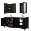 Custom image for Dark Espresso with Polished Chrome Trim / Carrara Cultured Marble / Medicine Cabinets