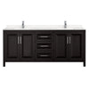Custom image for Dark Espresso with Polished Chrome Trim / Carrara Cultured Marble / No Mirror