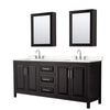 Custom image for Dark Espresso with Polished Chrome Trim / Carrara Cultured Marble / Medicine Cabinets
