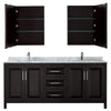 Custom image for Dark Espresso with Polished Chrome Trim / White Carrara Marble / Medicine Cabinets