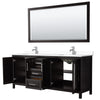 Custom image for Dark Espresso with Polished Chrome Trim / White Cultured Marble / 70