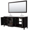 Custom image for Dark Espresso with Polished Chrome Trim / White Cultured Marble / 70