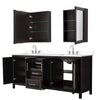 Custom image for Dark Espresso with Polished Chrome Trim / White Cultured Marble / Medicine Cabinets