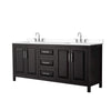 Custom image for Dark Espresso with Polished Chrome Trim / White Cultured Marble / No Mirror