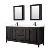 Custom image for Dark Espresso with Matte Black Trim / Carrara Cultured Marble / Medicine Cabinets
