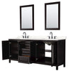 Custom image for Dark Espresso with Matte Black Trim / Carrara Cultured Marble / 24