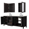 Custom image for Dark Espresso with Matte Black Trim / Carrara Cultured Marble / Medicine Cabinets