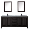 Custom image for Dark Espresso with Matte Black Trim / White Carrara Marble / Medicine Cabinets