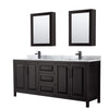Custom image for Dark Espresso with Matte Black Trim / White Carrara Marble / Medicine Cabinets