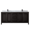Custom image for Dark Espresso with Matte Black Trim / White Carrara Marble / No Mirror