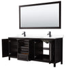 Custom image for Dark Espresso with Matte Black Trim / White Cultured Marble / 70
