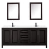 Custom image for Dark Espresso with Matte Black Trim / White Cultured Marble / Medicine Cabinets