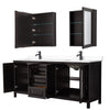 Custom image for Dark Espresso with Matte Black Trim / White Cultured Marble / Medicine Cabinets