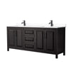Custom image for Dark Espresso with Matte Black Trim / White Cultured Marble / No Mirror