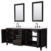 Custom image for Dark Espresso with Matte Black Trim / White Cultured Marble / 24