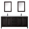 Custom image for Dark Espresso with Matte Black Trim / White Quartz / Medicine Cabinets
