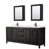 Custom image for Dark Espresso with Matte Black Trim / White Quartz / Medicine Cabinets