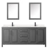 Custom image for Dark Gray with Matte Black Trim / Carrara Cultured Marble / Medicine Cabinets