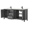 Custom image for Dark Gray with Matte Black Trim / Carrara Cultured Marble / No Mirror