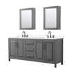 Custom image for Dark Gray with Matte Black Trim / Carrara Cultured Marble / Medicine Cabinets