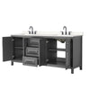 Custom image for Dark Gray with Matte Black Trim / Carrara Cultured Marble / No Mirror