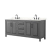 Custom image for Dark Gray with Matte Black Trim / Carrara Cultured Marble / No Mirror