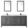 Custom image for Dark Gray with Matte Black Trim / White Carrara Marble / 24
