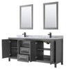 Custom image for Dark Gray with Matte Black Trim / White Carrara Marble / 24