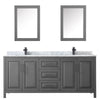 Custom image for Dark Gray with Matte Black Trim / White Carrara Marble / Medicine Cabinets