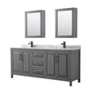 Custom image for Dark Gray with Matte Black Trim / White Carrara Marble / Medicine Cabinets