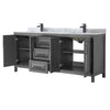 Custom image for Dark Gray with Matte Black Trim / White Carrara Marble / No Mirror
