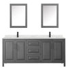 Custom image for Dark Gray with Matte Black Trim / Giotto Quartz / Medicine Cabinets