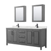 Custom image for Dark Gray with Matte Black Trim / Giotto Quartz / Medicine Cabinets