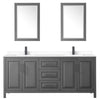 Custom image for Dark Gray with Matte Black Trim / White Cultured Marble / 24