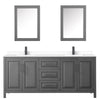 Custom image for Dark Gray with Matte Black Trim / White Cultured Marble / Medicine Cabinets