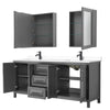 Custom image for Dark Gray with Matte Black Trim / White Cultured Marble / Medicine Cabinets