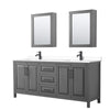 Custom image for Dark Gray with Matte Black Trim / White Cultured Marble / Medicine Cabinets