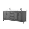 Custom image for Dark Gray with Matte Black Trim / White Cultured Marble / No Mirror