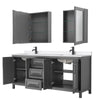 Custom image for Dark Gray with Matte Black Trim / White Quartz / Medicine Cabinets
