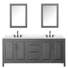 Custom image for Dark Gray with Matte Black Trim / White Quartz / Medicine Cabinets