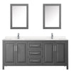 Custom image for Dark Gray with Polished Chrome Trim / Carrara Cultured Marble / Medicine Cabinets