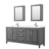 Custom image for Dark Gray with Polished Chrome Trim / Carrara Cultured Marble / Medicine Cabinets