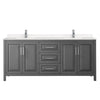 Custom image for Dark Gray with Polished Chrome Trim / Carrara Cultured Marble / No Mirror