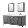 Custom image for Dark Gray with Polished Chrome Trim / Carrara Cultured Marble / Medicine Cabinets